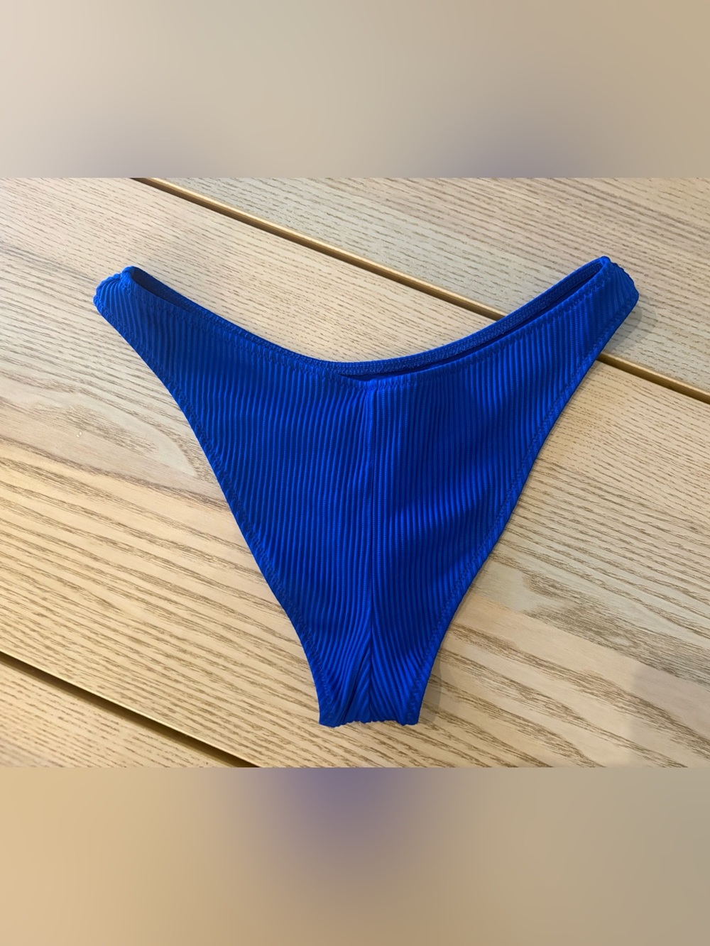 Express Size Small Blue Ribbed Bikini Bottom